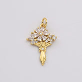 18K Gold Filled Bouquet Flower Charm Pendant for Necklace Bracelet Earring Jewelry Making Supply, Gift for Her, Mother’s Day Gift, CP2193